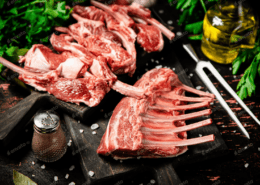 raw rack of lamb