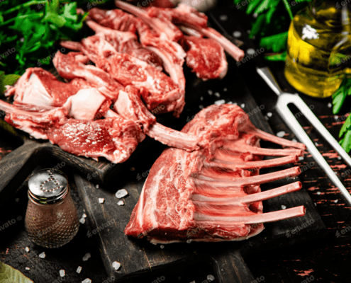 raw rack of lamb
