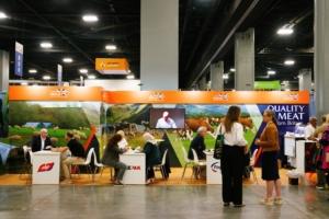 The 'QUALITY MEAT from Britain' stand at a trade show in the US.
