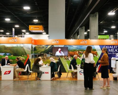 The 'QUALITY MEAT from Britain' stand at a trade show in the US.